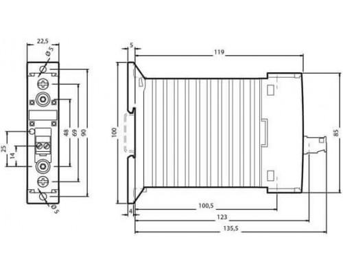 3RF2330-1DA44 1-фазный полупроводниковый контактор 3RF23