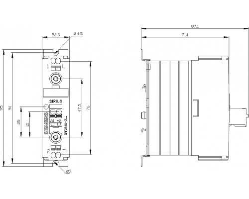 3RF2310-2AA26 1-фазный полупроводниковый контактор 3RF23