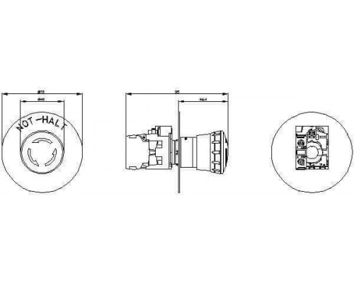 3SU1100-1HB20-1CH0 Кнопка грибовидная АВАРИЙНОЙ ОСТАНОВКИ