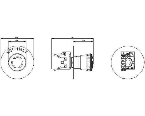 3SU1100-1HB20-3CH0 Кнопка грибовидная АВАРИЙНОЙ ОСТАНОВКИ