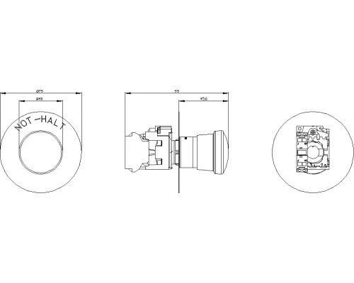 3SU1150-1HA20-3CH0 Кнопка грибовидная АВАРИЙНОЙ ОСТАНОВКИ