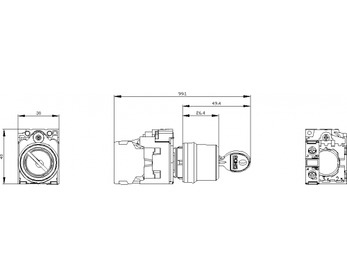 3SU1130-4BF11-1BA0 Выключатель с ключом