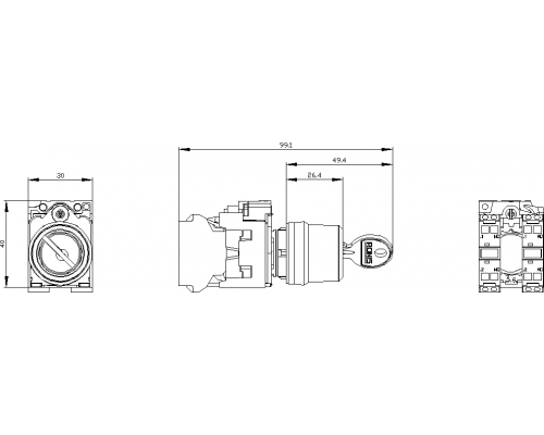 3SU1150-4BF01-3PA0 Выключатель с ключом