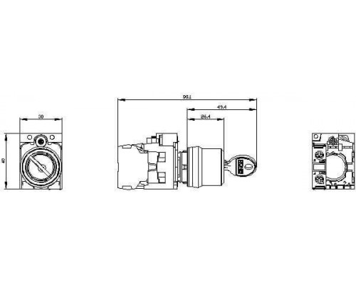 3SU1150-4BF11-1BA0 Выключатель с ключом