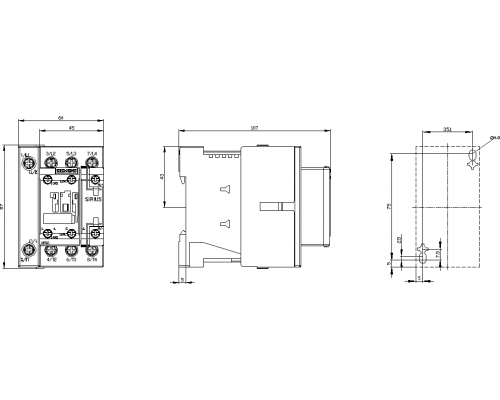 3RT2326-1BM40 Контактор для омических нагрузок SIRIUS 3RT23 (AC-1), 4-p., 4S, 18 ... 50 A