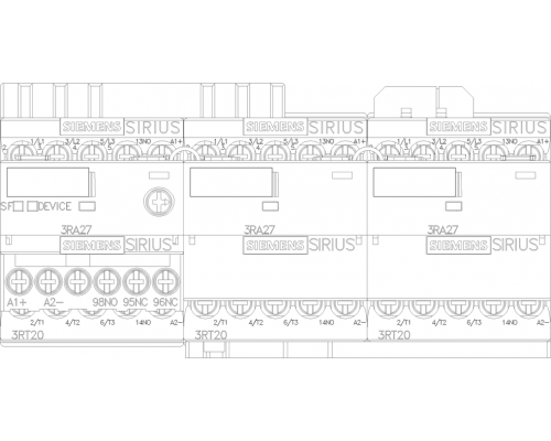 3RA2417-8XE31-1BB4 Контакторные сборки для пуска асинхронных двигателей переключением со звезды на треугольник SIRIUS 3RA24