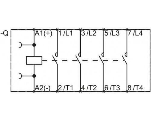 3RT1325-1BB40 Контактор 3RT13, 4-х полюсные (4 S), для коммутации оммической нагрузки (AC-1)