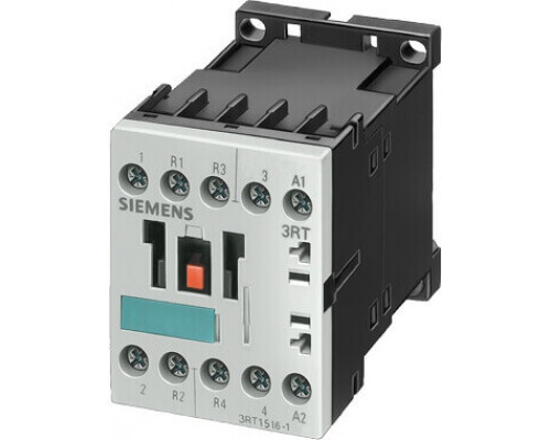 3RT1516-1AP00 Контактор 3RT15, 4-х полюсные (2З+2Р), для коммутации двигателей 4…18,5кВт