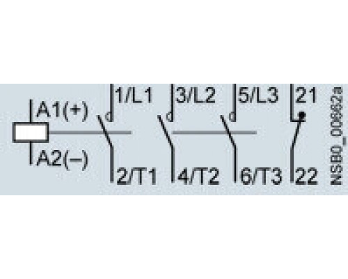 3TG1001-1BB4 Контактор 3TG10 c винтовыми и плоскими клеммами