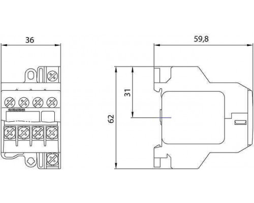 3TG1001-0AG2 Контактор 3TG10 c винтовыми и плоскими клеммами