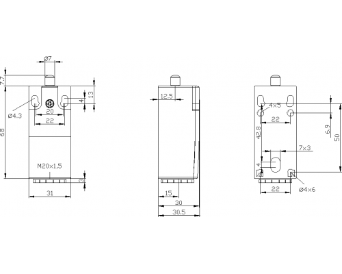 3SE5232-0HC05-1AB1 Корпуса шириной 31 мм в соответствии с EN 50047