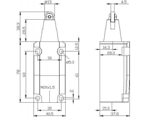 3SE5132-0BD05 Корпуса шириной 40 мм в соотв. с EN 50041