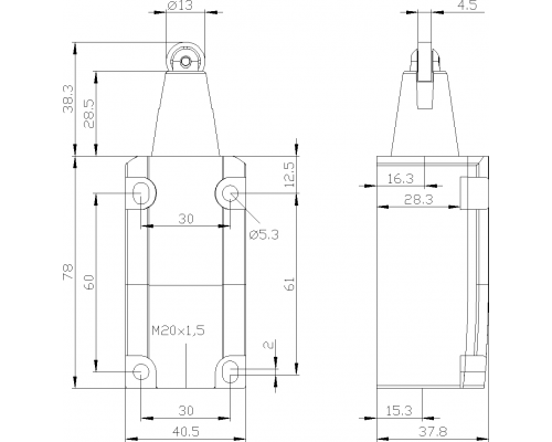3SE5132-0LD05 Корпуса шириной 40 мм в соотв. с EN 50041