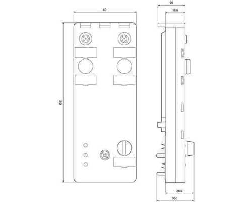 3RK2207-1BQ50-0AA3 Модуль аналогового ввода-вывода К60 с IP67