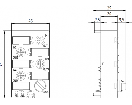 3RK2400-1GQ20-1AA3 Модуль дискретного ввода/вывода К45 с IP67