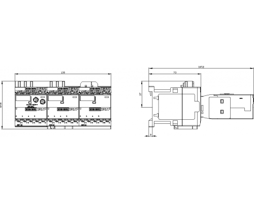 3RA2416-8XF31-1AB0 Контакторные сборки для пуска асинхронных двигателей переключением со звезды на треугольник SIRIUS 3RA24