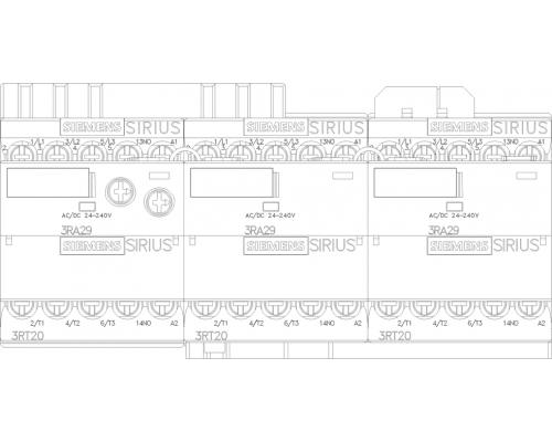 3RA2416-8XF31-1AB0 Контакторные сборки для пуска асинхронных двигателей переключением со звезды на треугольник SIRIUS 3RA24