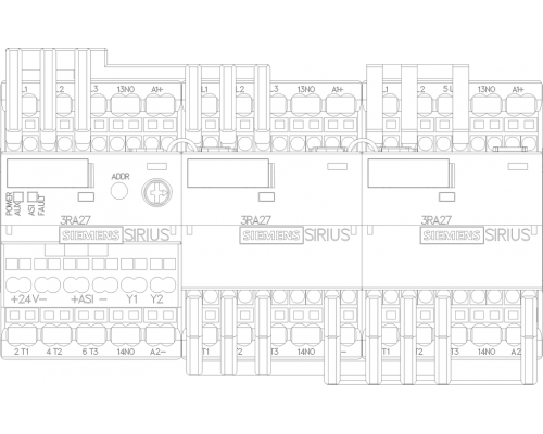 3RA2415-8XH31-2BB4 Контакторные сборки для пуска асинхронных двигателей переключением со звезды на треугольник SIRIUS 3RA24