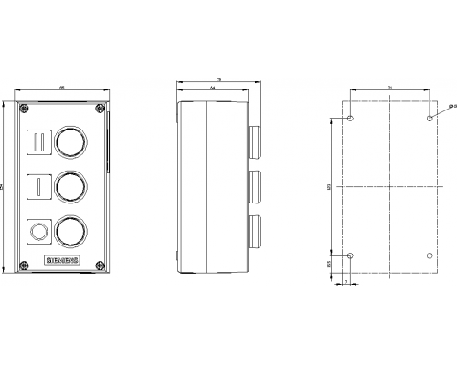 3SU1803-0AD00-2AB1 Кнопка и индикаторные лампы в корпусе
