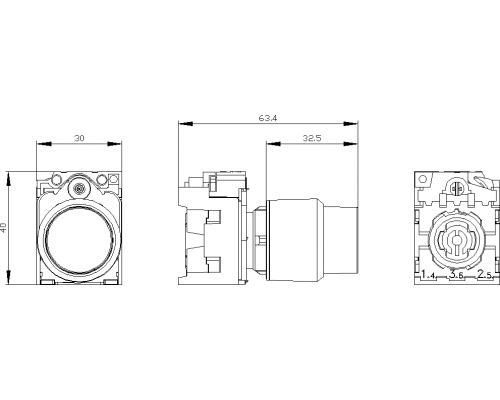 3SU1200-0FB20-0AA0 Кнопка с увеличенным ходом