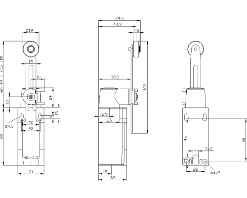 3SE5212-0CK50 Ширина корпуса 31 мм согласно EN 50047