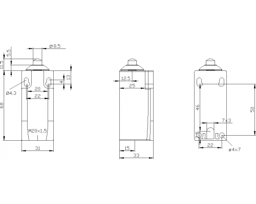 3SE5212-0KB01 Ширина корпуса 31 мм согласно EN 50047
