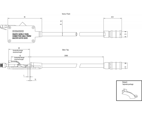 6AV2181-5AF20-0AX0 Соединительный кабель
