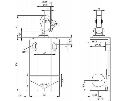 3SE5162-0CE01 XL, Ширина корпуса 56 мм