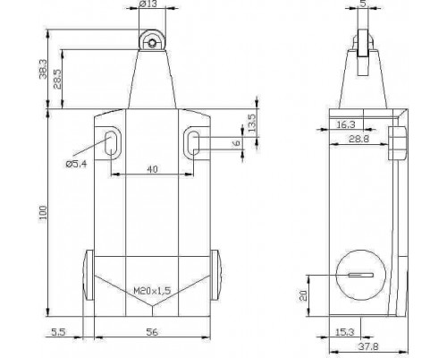 3SE5162-0CD02 XL, Ширина корпуса 56 мм